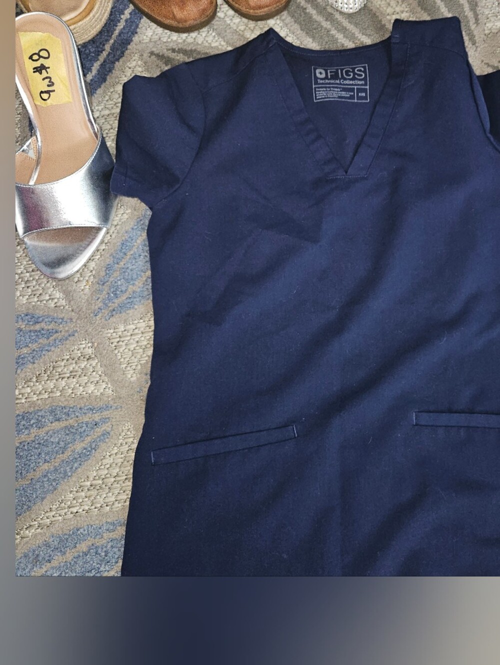 Navy Figs Scrub Top